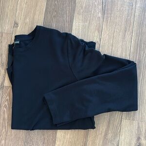 Black Renuar Long-Sleeve Shirt With Lace Trimming - XL